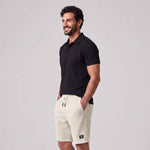 Lekkie szorty męskie slim fit na lato z kontrastowym sznurkiem