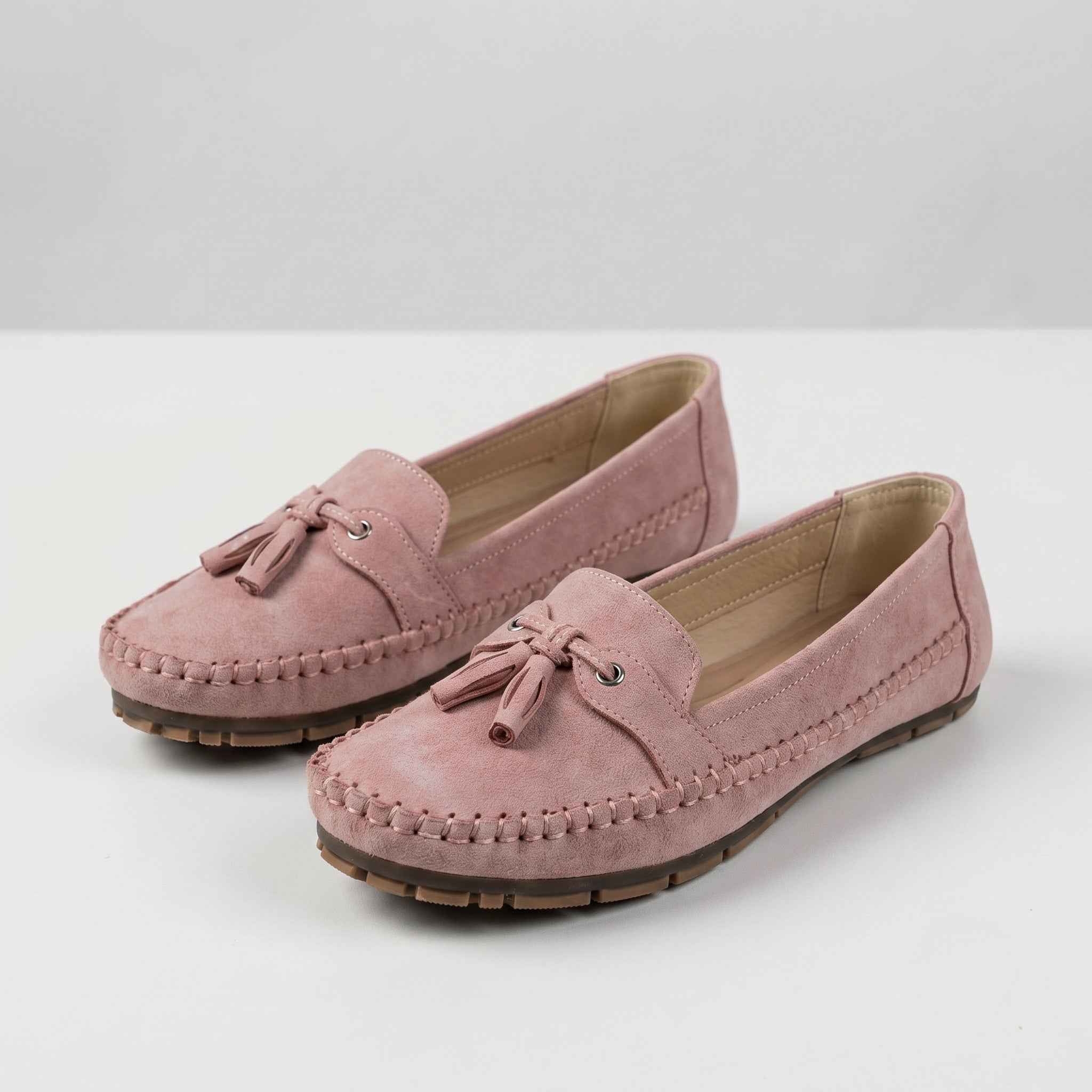 Wsuwane Mokasyny Damskie Loafersy z Ozdobnymi Frędzlami