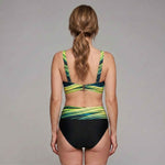 Efektowne Bikini z Wysokim Stanem i Kopertową Górą typu Halter