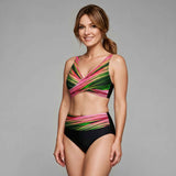 Efektowne Bikini z Wysokim Stanem i Kopertową Górą typu Halter
