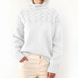 Szykowny Sweter Damski z Golfem o Luźnym Kroju