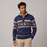 Stylowy sweter męski świąteczny z norweskim wzorem i stójką