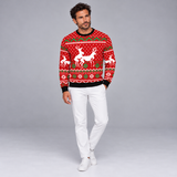 Radosny Sweter Świąteczny Unisex z Ozdobnym Nadrukiem Reniferów