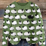 Uroczy Sweter Damski z Choinkami i Efektownym Wzorem 3D