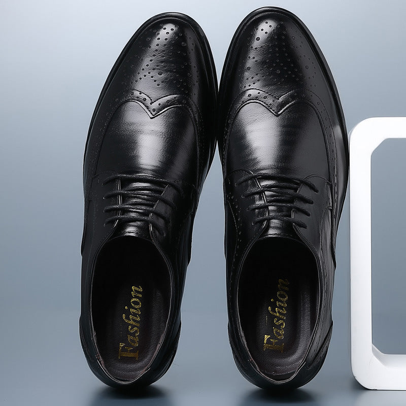 Stylowe półbuty męskie eleganckie z dekoracyjnym brogowaniem