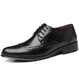 Stylowe półbuty męskie eleganckie z dekoracyjnym brogowaniem