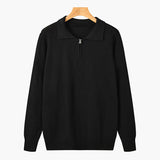 Stylowy sweter męski na zamek z eleganckim kołnierzykiem polo