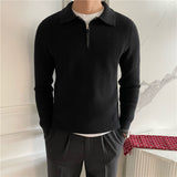 Stylowy sweter męski na zamek z eleganckim kołnierzykiem polo