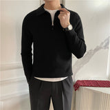 Stylowy sweter męski na zamek z eleganckim kołnierzykiem polo