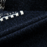Efektowny sweter męski na zamek ze stójką i wzorzystym akcentem