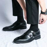 Ponadczasowe buty wizytowe męskie o smukłym fasonie monk strap