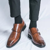 Ponadczasowe buty wizytowe męskie o smukłym fasonie monk strap