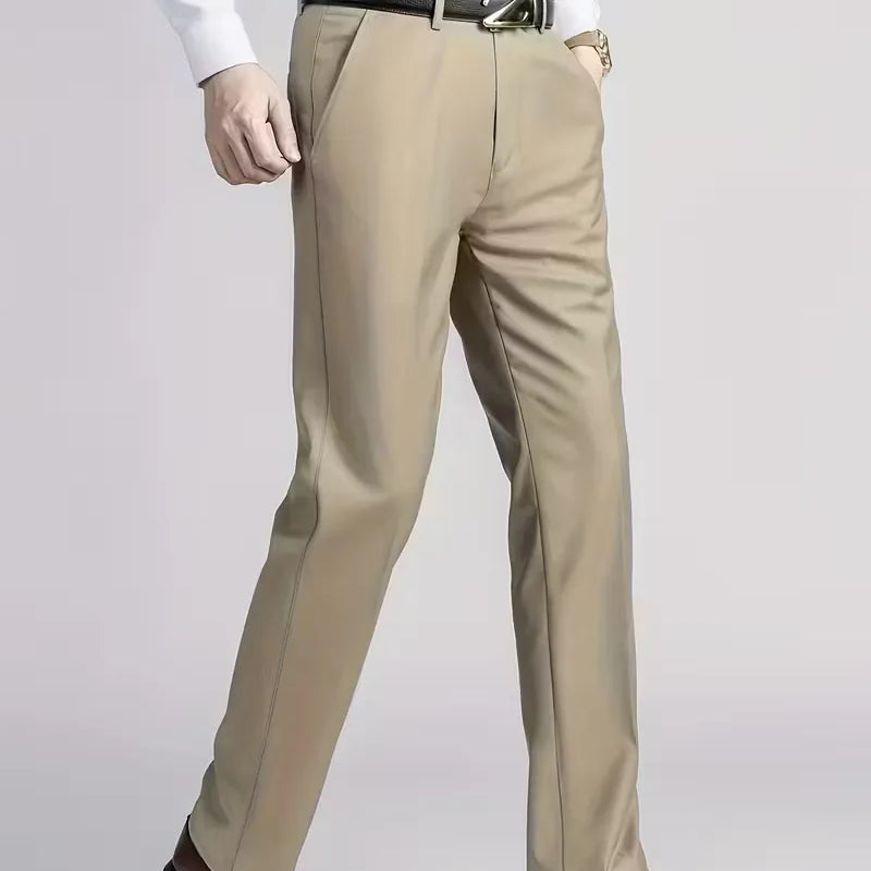 Szykowne spodnie męskie eleganckie o prostym kroju regular fit