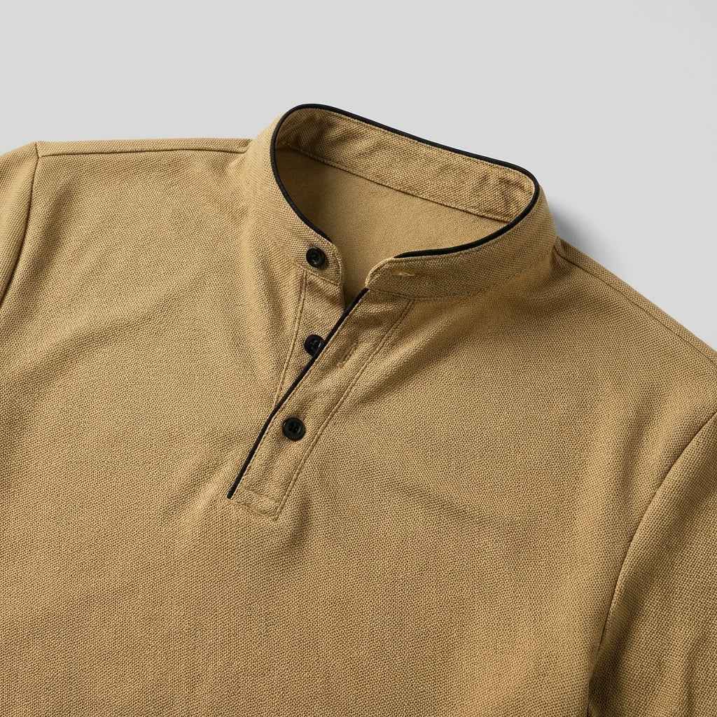 Elegancka koszulka polo męska ze stójką i krótkim rękawem