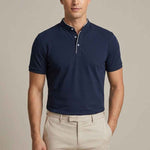 Elegancka koszulka polo męska ze stójką i krótkim rękawem