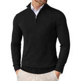 Stylowy sweter męski ze stójką i krótkim zamkiem