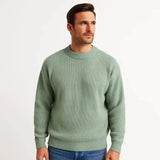 Stylowy Sweter Męski z Prążkowaną Fakturą i Prostym Fasonem