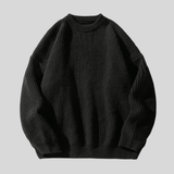 Stylowy Sweter Męski z Prążkowaną Fakturą i Prostym Fasonem