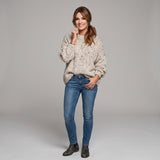 Stylowy Sweter Damski Oversize o Melanżowym Wzorze i Luźnym Kroju
