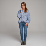 Stylowy Sweter Damski Oversize o Melanżowym Wzorze i Luźnym Kroju