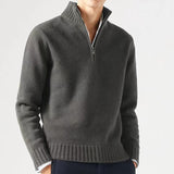 Stylowy sweter męski z zamkiem pod szyją i wysokim kołnierzem