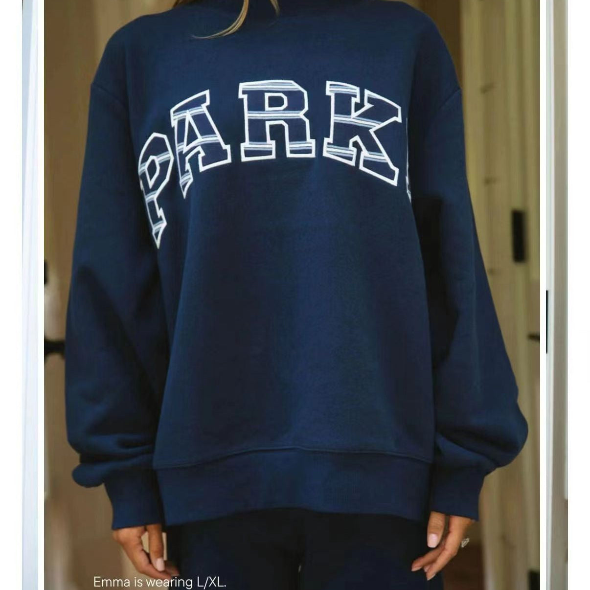 Stylowa Bluza Damska Oversize ze Stójką i Wyrazistym Napisem