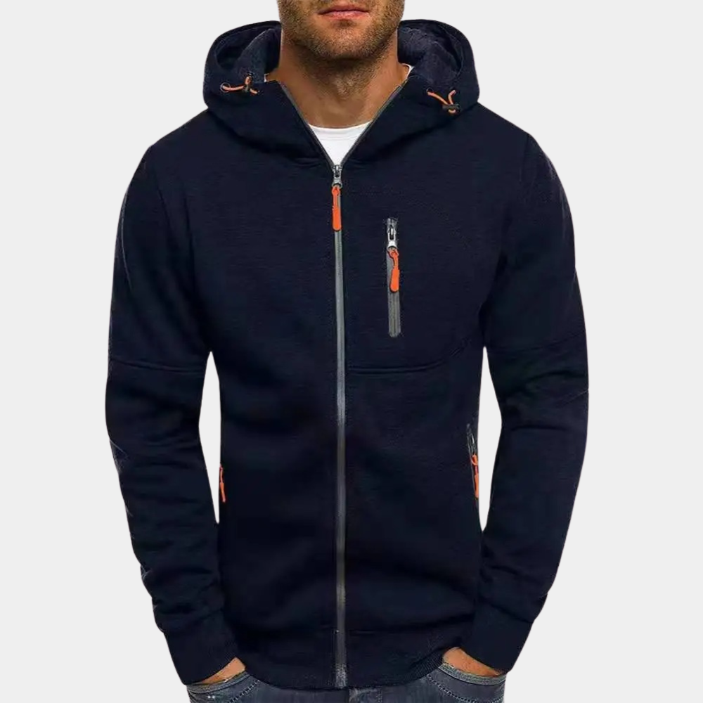 Granatowa bluza męska rozpinana na zamek, Sylnia Butik