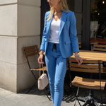 Niebieski garnitur damski dwuczęściowy, Sylnia Butik