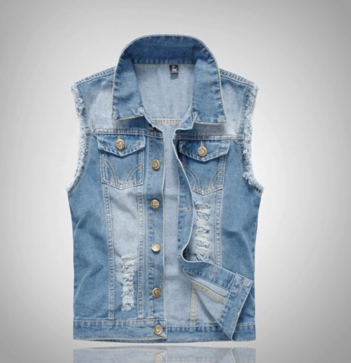 Jasnoniebieska kamizelka jeansowa męska, Sylnia Butik
