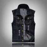 Kamizelka jeansowa męska w stylu streetwear, Sylnia Butik