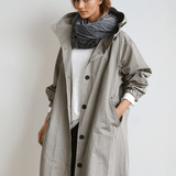Szary płaszcz damski oversize z kapturem, Sylnia Butik