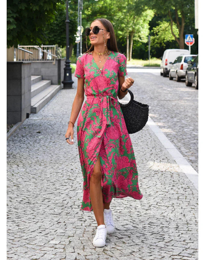 Sukienka kopertowa z wiązaniem w talii, Sylnia Butik