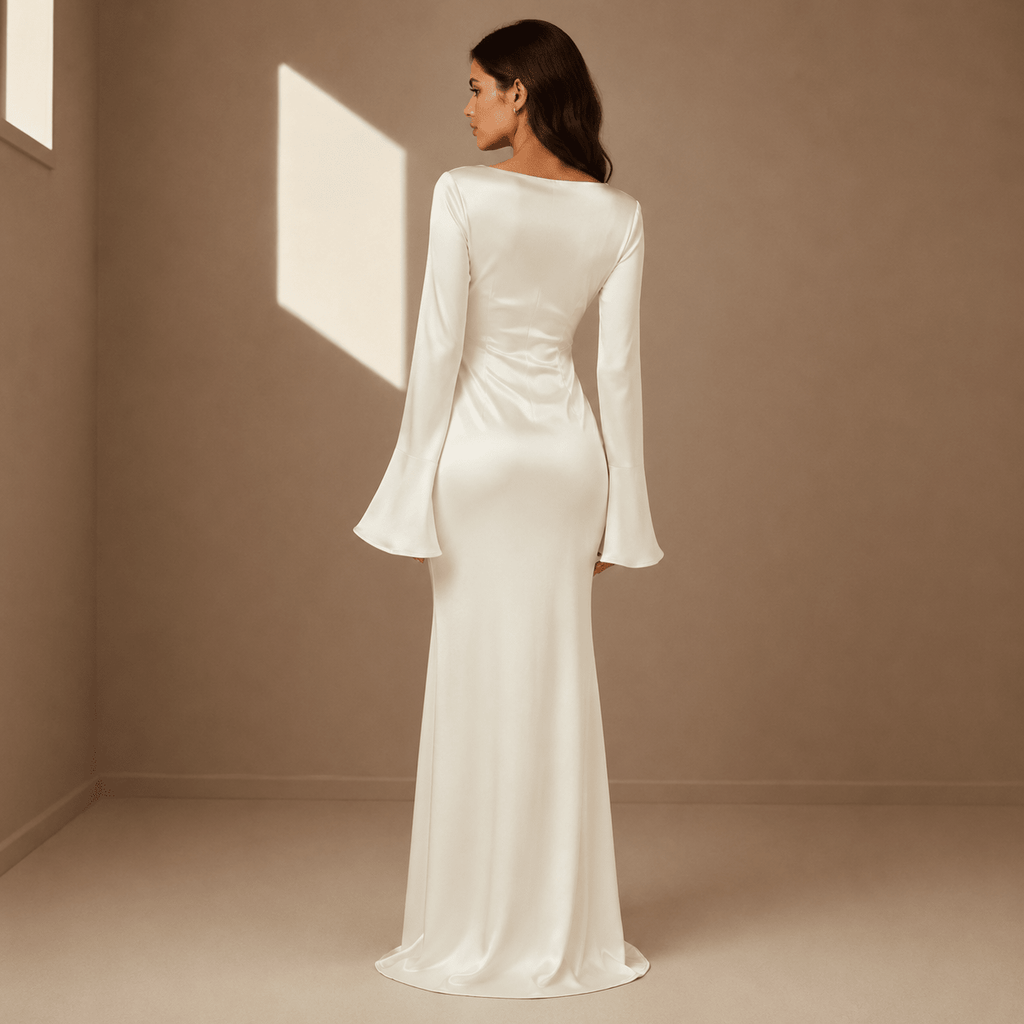 Suknia ślubna maxi z lekkim trenem, Sylnia Butik