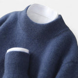 Granatowy sweter męski o klasycznym kroju, Sylnia Butik